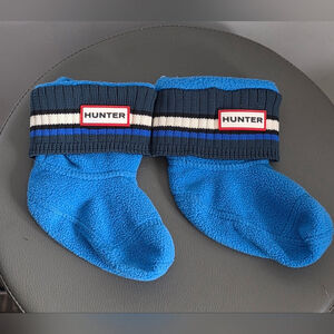 Hunter Kids Boot Socks Blue Fleece Boot Liners Size XS US 5–7